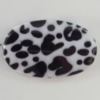 Watermark Acrylic Beads, Flat Oval 35x22mm, Hole:1mm, Sold by Bag