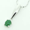 Sterling Silver Pendant/Charm,  platina plating with Jade, 21x5mm, Sold by PC