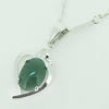 Sterling Silver Pendant/Charm,  platina plating with Jade, 22x15.5mm, Sold by PC