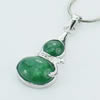Sterling Silver Pendant/Charm,  platina plating with Jade, 26.13x12.37mm, Sold by PC 