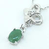 Sterling Silver Pendant/Charm,  platina plating with Jade, 21.5x9.8mm, Sold by PC
