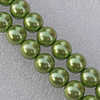Glass pearl Beads, Round 12mm Hole:About 1.5mm, Length:32 Inch, Sold by Strand