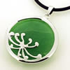 Sterling Silver Pendant/Charm,  platina plating with Jade, 33x25mm, Sold by PC