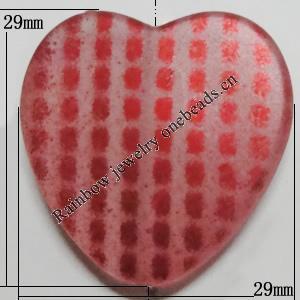 Punctate Acrylic Beads, Heart 29x29mm, Hole:1mm, Sold by bag