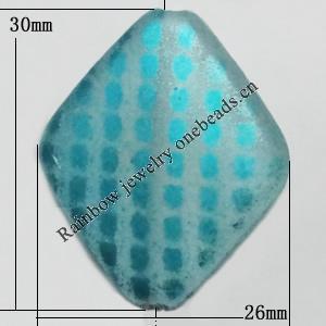 Punctate Acrylic Beads, Diamond 30x26mm, Hole:3mm, Sold by bag