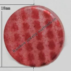 Punctate Acrylic Beads, Flat Round 18mm, Hole:1.5mm, Sold by bag