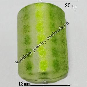 Punctate Acrylic Beads, Tube 20x13mm, Hole:2.5mm, Sold by bag
