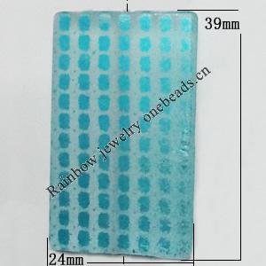 Punctate Acrylic Beads, Rectangle 39x24mm, Hole:2.5mm, Sold by bag