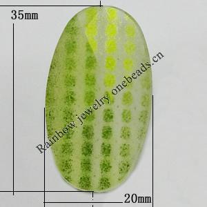 Punctate Acrylic Beads, Faceted Flat Oval 35x20mm, Hole:1.5mm, Sold by bag