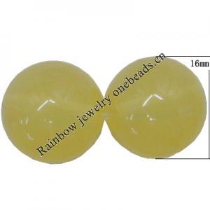 Imitate Jade,Painted Acrylic Beads, Round 16mm Hole:1mm, Sold by Bag