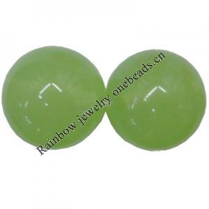 Imitate Jade,Painted Acrylic Beads, Round 26mm Hole:1mm, Sold by Bag