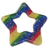 Resin Pendant, Hollow Star 34mm Hole:1mm, Sold by Bag