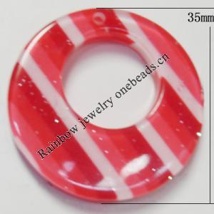 Resin Pendant, Donut 35mm Hole:1mm, Sold by Bag