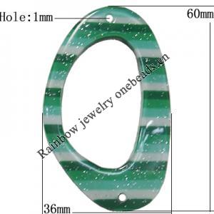 Resin Connectors, 60x36mm Hole:1mm, Sold by Bag