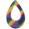 Resin Pendant, Hollow Teardrop 50x35mm Hole:1mm, Sold by Bag