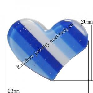 Resin Cabochons, No Hole Headwear & Costume Accessory, Heart 20x23mm, Sold by Bag