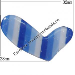 Resin Cabochons, No Hole Headwear & Costume Accessory, Heart 32x28mm, Sold by Bag