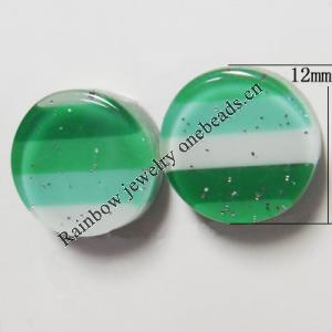 Resin Cabochons, No Hole Headwear & Costume Accessory, Flat Round 12mm, Sold by Bag