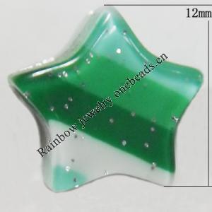 Resin Cabochons, No Hole Headwear & Costume Accessory, Star 12mm, Sold by Bag