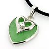 Sterling Silver Pendant/Charm,  platina plating with Jade, 22x15mm, Sold by PC