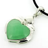 Sterling Silver Pendant/Charm,  platina plating with Jade, 35x23mm, Sold by PC