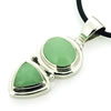 Sterling Silver Pendant/Charm,  platina plating with Jade, 34x15mm, Sold by PC