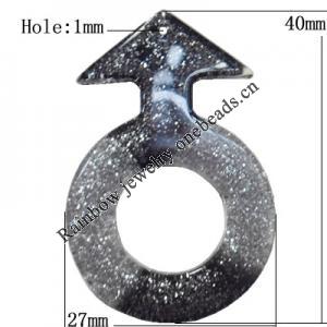 Resin Pendant, 40x27mm Hole:1mm, Sold by Bag