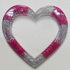 Resin Pendant, Hollow Heart 66mm Hole:1mm, Sold by Bag