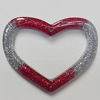 Resin Pendant, Hollow Heart 50x43mm Hole:1mm, Sold by Bag