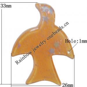 Resin Pendant, Bird 33x26mm Hole:2mm Hole:1mm, Sold by Bag