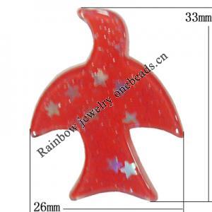 Resin Cabochons, No Hole Headwear & Costume Accessory, Bird 33x26mm, Sold by Bag