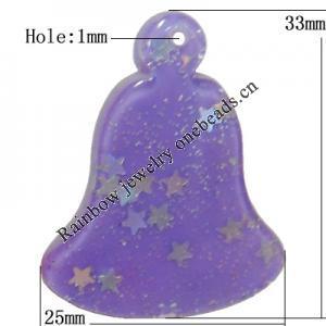 Resin Pendant, 33x25mm Hole:2mm Hole:1mm, Sold by Bag
