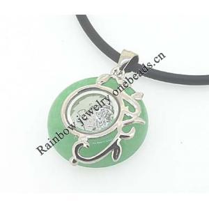 Sterling Silver Pendant/Charm,  platina plating with Jade, Boar 24x19mm, Sold by PC