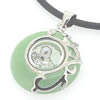 Sterling Silver Pendant/Charm,  platina plating with Jade, Monkey 24x19mm, Sold by PC