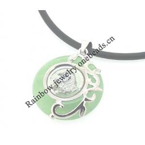 Sterling Silver Pendant/Charm,  platina plating with Jade, Horse 24x19mm, Sold by PC