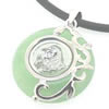 Sterling Silver Pendant/Charm,  platina plating with Jade, Horse 24x19mm, Sold by PC
