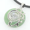 Sterling Silver Pendant/Charm,  platina plating with Jade, Snake 24x19mm, Sold by PC