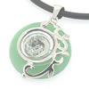 Sterling Silver Pendant/Charm,  platina plating with Jade, Dragon 24x19mm, Sold by PC