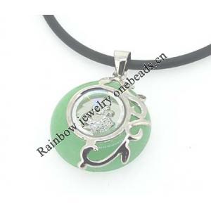Sterling Silver Pendant/Charm,  platina plating with Jade, Hare 24x19mm, Sold by PC