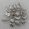 Jewelry findings CCB plastic beads Silver color Mix style Mix size 15x11mm-18x17mm, Sold by Group