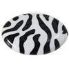 Painted Spray-paint Stripe Acrylic Beads, Flat Oval 27x19mm Hole:2mm, Sold by Bag