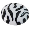 Painted Spray-paint Stripe Acrylic Beads, Flat Oval 30x23mm Hole:2mm, Sold by Bag