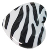 Painted Spray-paint Stripe Acrylic Beads, Heart 26x24mm Hole:2.5mm, Sold by Bag