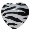 Painted Spray-paint Stripe Acrylic Beads, Heart 33x36mm Hole:2mm, Sold by Bag