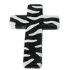 Painted Spray-paint Stripe Acrylic Beads, Cross 45x33mm Hole:1.5mm, Sold by Bag