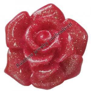 Resin Cabochons, No Hole Headwear & Costume Accessory, Flower 19mm, Sold by Bag