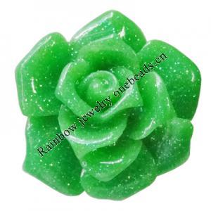 Resin Cabochons, No Hole Headwear & Costume Accessory, Flower 19mm, Sold by Bag