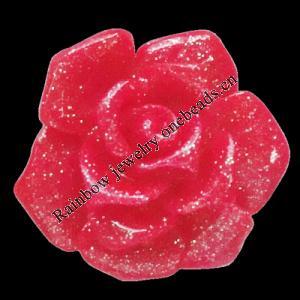 Resin Cabochons, No Hole Headwear & Costume Accessory, Flower 19mm, Sold by Bag