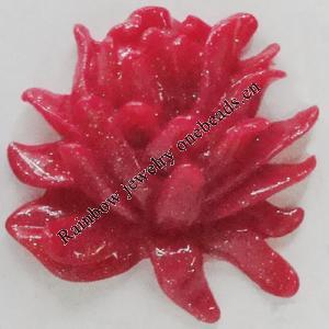 Resin Cabochons, No Hole Headwear & Costume Accessory, Flower 23mm, Sold by Bag