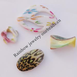 Watermark Acrylic Beads, Mix Style & Mix Color 20mm-47x32mm, Sold by Bag